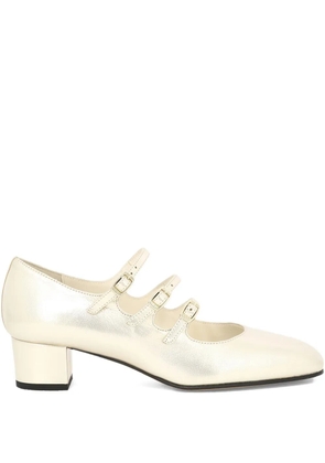 Carel Paris 40mm Kina triple-buckle leather pumps - Gold