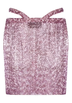 Santa Brands crystal-embellished mesh mini skirt - Purple