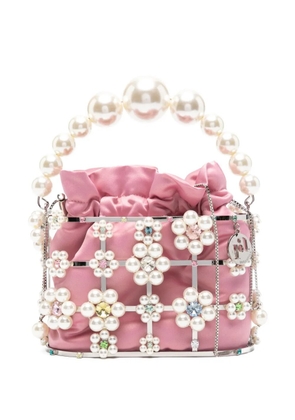 Rosantica Holli Cindy flora- appliqué tote bag - Silver