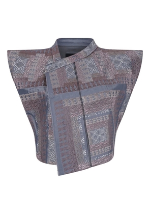 HUI MILANO geometric-pattern gilet - Grey