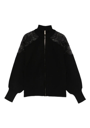 TWINSET lace-detail zip-up jacket - Black