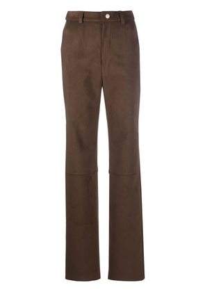 Nanushka faux-suede straight-leg trousers - Brown