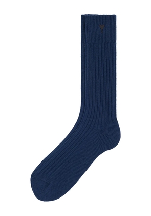 AMI Paris Ami De Coeur embroidered socks - Blue