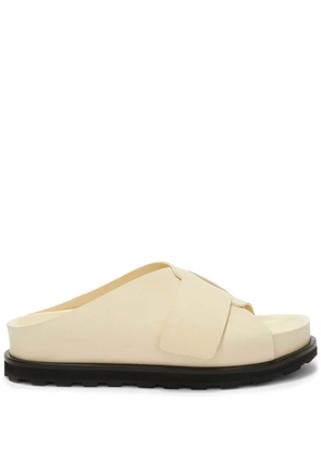 Jil Sander platform leather slides - Neutrals