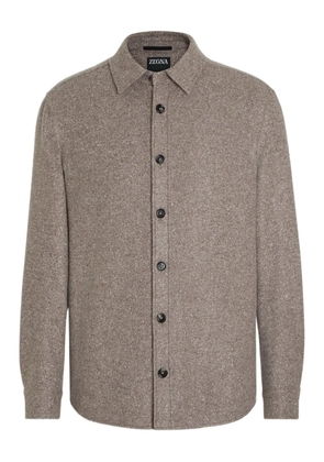 Zegna cashmere-silk overshirt - Brown