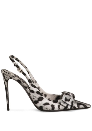 Dolce & Gabbana 105mm leopard-print slingback pumps - Neutrals
