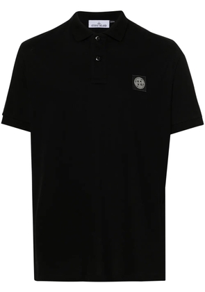 Stone Island Compass-patch piqué polo shirt - Black