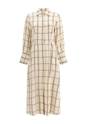 CRIDA Bordeaux checked twill shirt dress - Neutrals