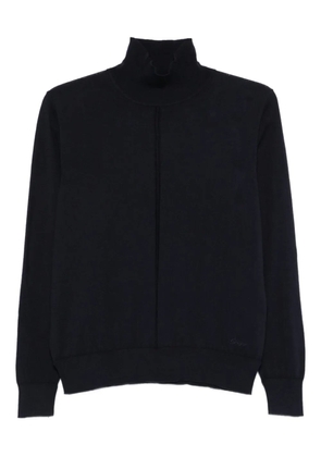 BOSS turtleneck cotton-wool blend sweater - Blue