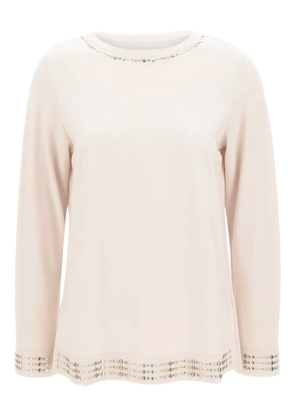 ELENA MIRO` stud long-sleeve top - Neutrals