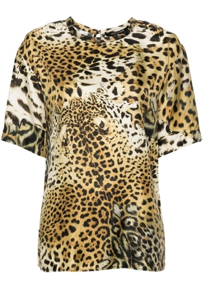 Roberto Cavalli leopard-print silk blouse - Neutrals