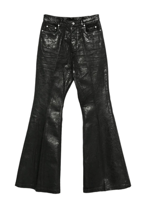 Rick Owens metallic-effect flared trousers - Black