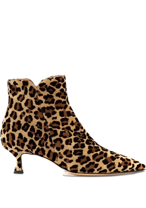 mara bini 50mm leopard-print ankle boots - Brown