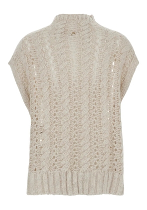 Antonelli cable-knit Faustina waistcoat - Neutrals