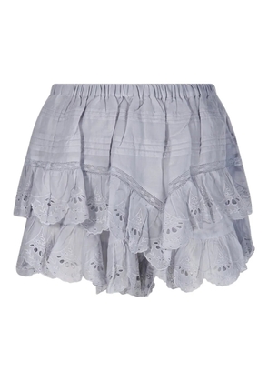MARANT ÉTOILE ruffled eyelet shorts - Grey