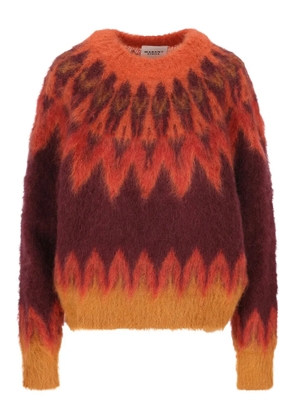 ISABEL MARANT Natania flame-pattern sweater - Orange