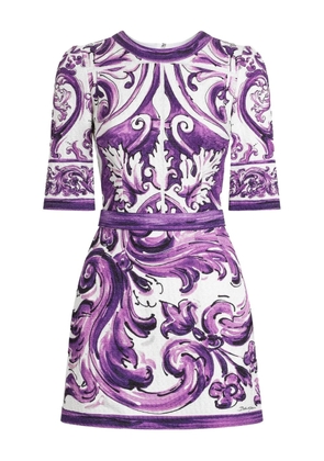 Dolce & Gabbana graphic-print mini dress - White