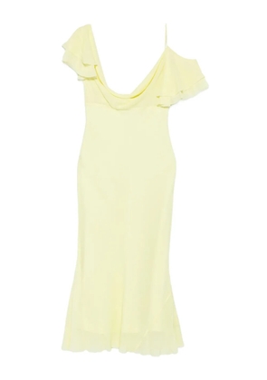 Self-Portrait georgette frill midi dress - Yellow
