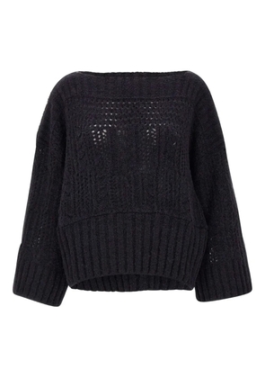 MAURIZIO MYKONOS textured boat-neck sweater - Black