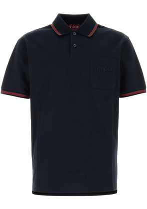 Gucci logo-embroidered polo shirt - Blue