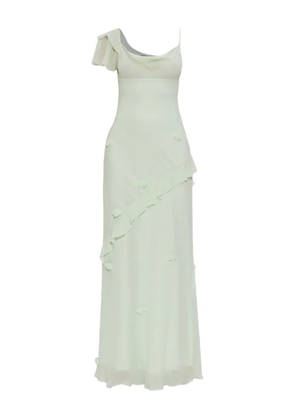 Self-Portrait floral-appliqué georgette maxi dress - Green