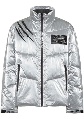 Plein Sport printed zipped padded jacket - Silver