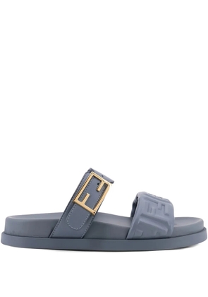 FENDI Fendi Feel embossed logo strap sandals - Blue