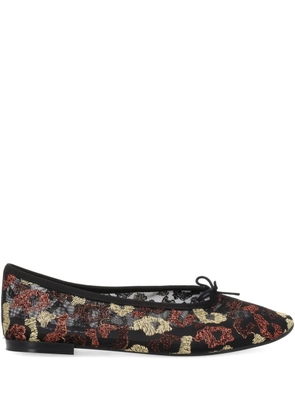 Repetto floral tie ballet flats - Black