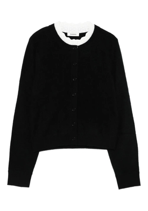 SANDRO buttoned scalloped-trim cardigan - Black