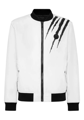 Plein Sport scratch bomber jacket - White