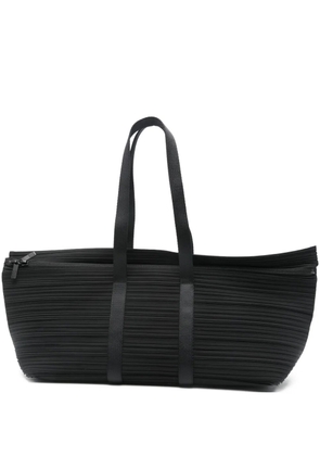 Pleats Please Issey Miyake pleated zip tote bag - Black