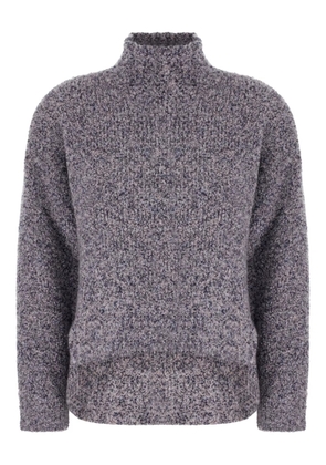 Giorgio Armani high-neck speckled-knit sweater - Grey