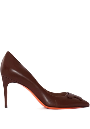 Santoni 85mm leather pumps - Brown