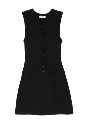 SANDRO round-neck button-front mini dress - Black
