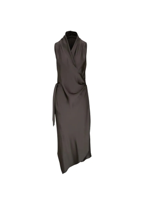 Peter Cohen wrap tie midi dress - Grey