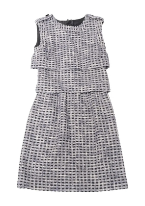 CHANEL Pre-Owned 2015-2017s tweed sleeveless mini dress - Blue