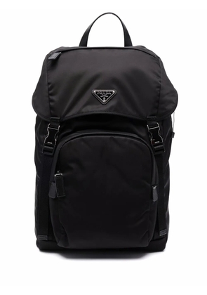 Prada triangle plaque backpack - Black
