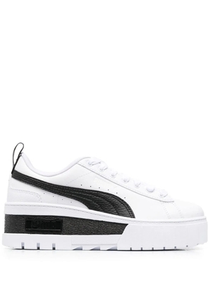 PUMA colour-block calf-leather sneakers - White