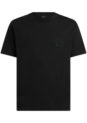 ETRO logo-embroidered cotton T-shirt - Black