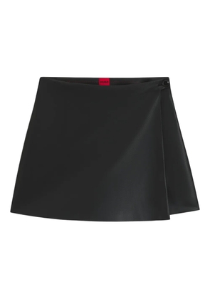 HUGO asymmetrical faux leather shorts - Black