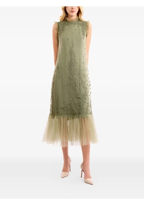Gemy Maalouf embroidered dotted tulle midi dress - Green