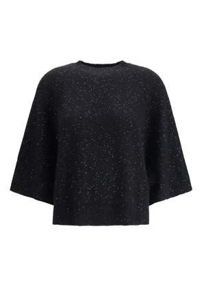 Fabiana Filippi sequin-embellishment ribbed sweater - Black