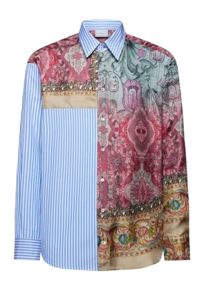 Pierre-Louis Mascia patchwork-design shirt - Blue