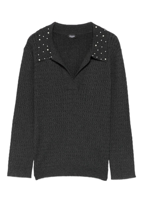 Marella embellished-collared sweater - Grey
