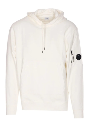C.P. Company logo-patch cotton hoodie - White