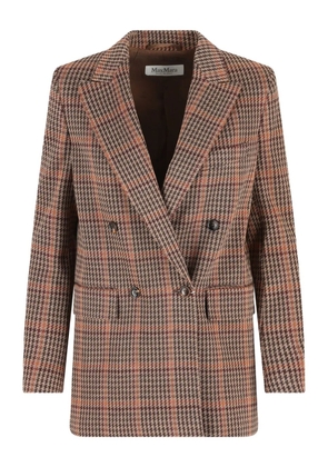 Max Mara double-breasted check blazer - Brown
