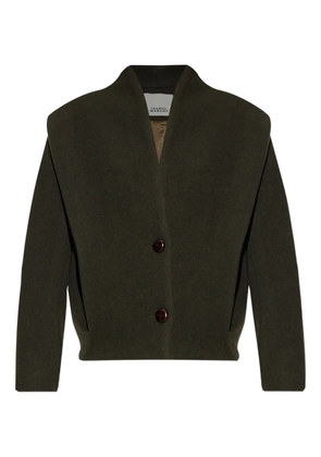 ISABEL MARANT padded-shoulder wool coat - Green