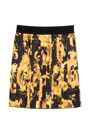 Versace Jeans Couture pleated pattern short skirt - Black