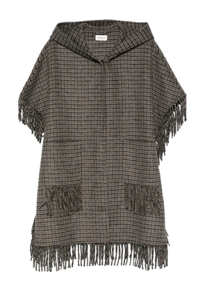 P.A.R.O.S.H. hooded fringed coat - Grey