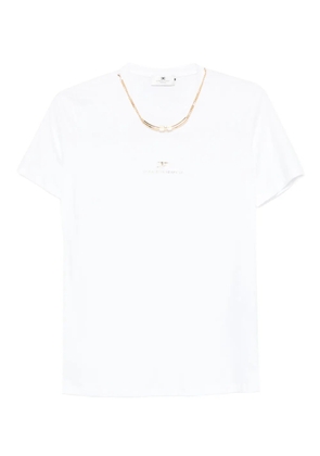 Elisabetta Franchi chain-embellished cotton T-shirt - White